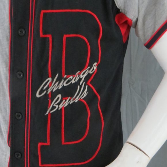Chicago Bulls Baseball Jersey (VTG) - Big B by Starter - Youth Large - Picture 2 of 9